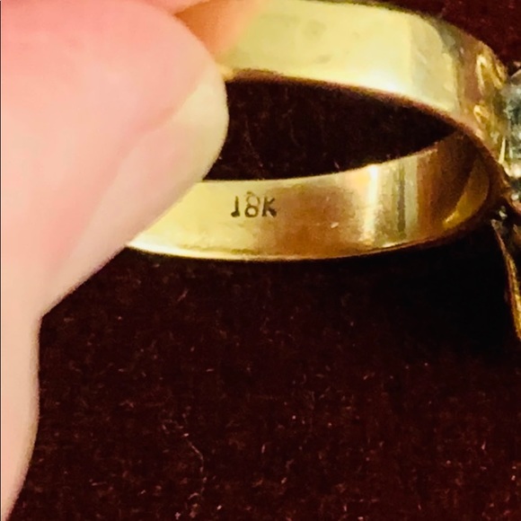 18k solid yellow gold Art Deco era opal ruby ring - Picture 8 of 11